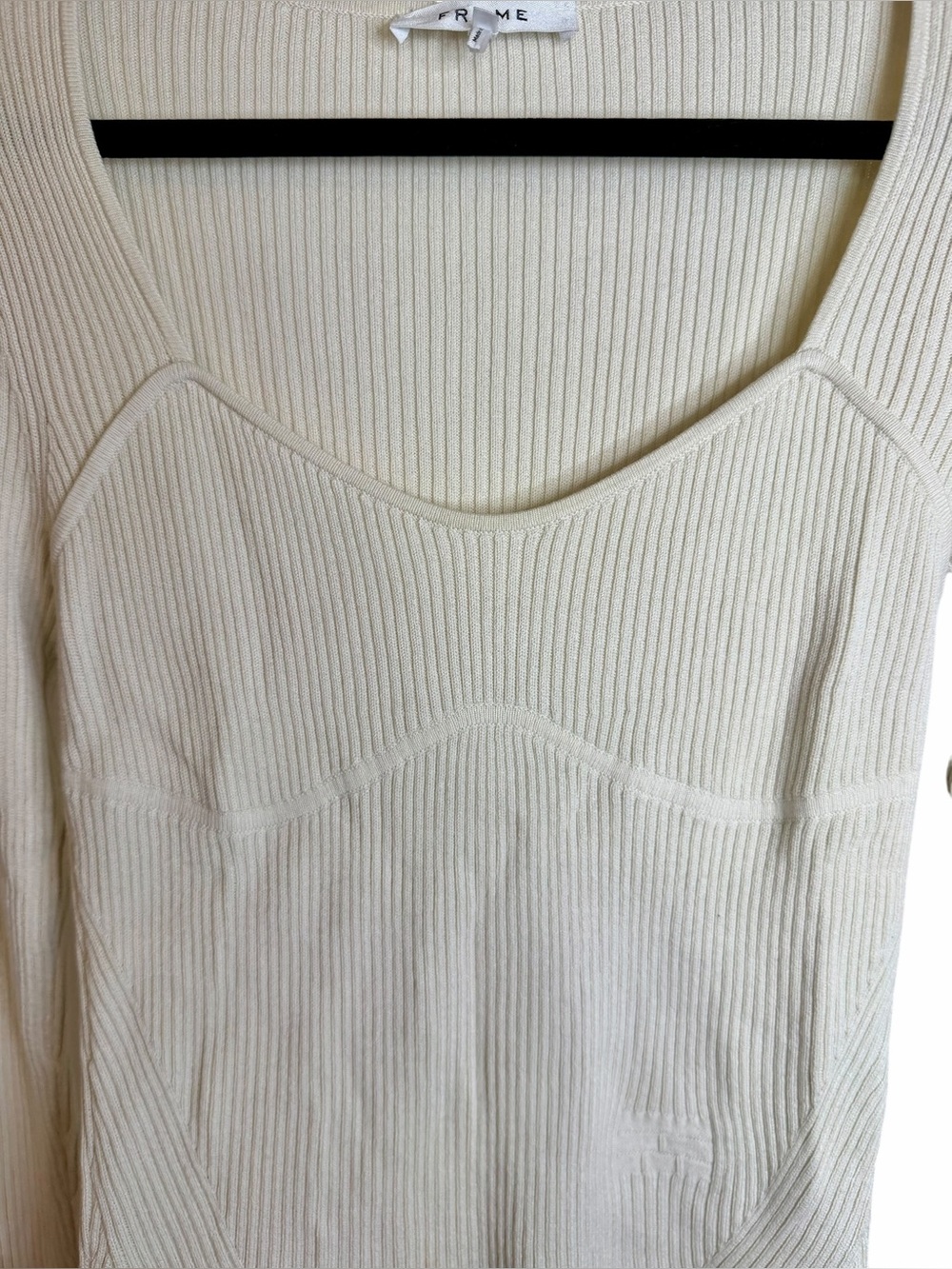 Frame Ribbed Zip Long Sleeve Top - Size Small - Picture 4 of 11